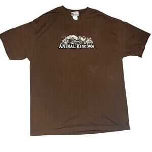 Vintage Walt Disney World Animal kingdom adult brown T shirt safari tree of life